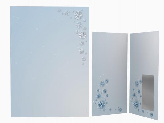 Weihnachtsbriefpapier Eiskristalle -neue Version-